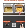 image:imageVEVOR Outdoor Propane Deep Fryer DualTank 18QTx2 Commercial Fryer MultiPurpose Portable Frying Cart with Wheel 3 Basket 2 Thermometer Stainless Steel Cooker for Fish Fry Wings Fries 40000 BTU16QT8QTX2