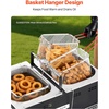 image:imageVEVOR Outdoor Propane Deep Fryer DualTank 18QTx2 Commercial Fryer MultiPurpose Portable Frying Cart with Wheel 3 Basket 2 Thermometer Stainless Steel Cooker for Fish Fry Wings Fries 40000 BTU32QT 16QTX2