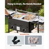 image:imageVEVOR Outdoor Propane Deep Fryer DualTank 18QTx2 Commercial Fryer MultiPurpose Portable Frying Cart with Wheel 3 Basket 2 Thermometer Stainless Steel Cooker for Fish Fry Wings Fries 40000 BTU16QT8QTX2