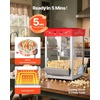image:imageVEVOR Popcorn Machine 8oz Stainless Steel Kettle 800W Commercial Countertop Popcorn Maker 48 Cups per Batch Theater Style Popper with 2Button Control Glass Wall PC Door 1 Scoop 3 Spoons RedRed