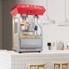 image:imageVEVOR Popcorn Machine 8oz Stainless Steel Kettle 800W Commercial Countertop Popcorn Maker 48 Cups per Batch Theater Style Popper with 2Button Control Glass Wall PC Door 1 Scoop 3 Spoons RedRed