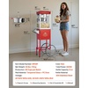 image:imageVEVOR Popcorn Machine 8oz Stainless Steel Kettle 800W Commercial Countertop Popcorn Maker 48 Cups per Batch Theater Style Popper with 2Button Control Glass Wall PC Door 1 Scoop 3 Spoons RedRed with cart