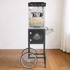 image:imageVEVOR Popcorn Machine 8oz Stainless Steel Kettle 800W Commercial Countertop Popcorn Maker 48 Cups per Batch Theater Style Popper with 2Button Control Glass Wall PC Door 1 Scoop 3 Spoons RedBlack with cart
