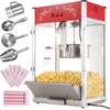 image:imageVEVOR Popcorn Machine 8oz Stainless Steel Kettle 800W Commercial Countertop Popcorn Maker 48 Cups per Batch Theater Style Popper with 2Button Control Glass Wall PC Door 1 Scoop 3 Spoons RedRed