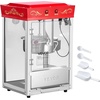 image:imageVEVOR Popcorn Machine 8oz Stainless Steel Kettle 800W Commercial Countertop Popcorn Maker 48 Cups per Batch Theater Style Popper with 2Button Control Glass Wall PC Door 1 Scoop 3 Spoons RedRed
