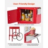image:imageVEVOR Popcorn Machine 8oz Stainless Steel Kettle 800W Commercial Countertop Popcorn Maker 48 Cups per Batch Theater Style Popper with 2Button Control Glass Wall PC Door 1 Scoop 3 Spoons RedRed with cart