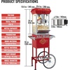 image:imageVEVOR Popcorn Machine 8oz Stainless Steel Kettle 800W Commercial Countertop Popcorn Maker 48 Cups per Batch Theater Style Popper with 2Button Control Glass Wall PC Door 1 Scoop 3 Spoons RedRed