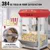 image:imageVEVOR Popcorn Machine 8oz Stainless Steel Kettle 800W Commercial Countertop Popcorn Maker 48 Cups per Batch Theater Style Popper with 2Button Control Glass Wall PC Door 1 Scoop 3 Spoons RedRed