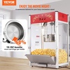 image:imageVEVOR Popcorn Machine 8oz Stainless Steel Kettle 800W Commercial Countertop Popcorn Maker 48 Cups per Batch Theater Style Popper with 2Button Control Glass Wall PC Door 1 Scoop 3 Spoons RedRed