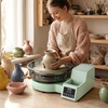 image:imageVEVOR Pottery Wheel for Adults 11 Aluminum Turntable 450W Electric Table Top Pottery Wheel with Foot Pedal 30300 RPM Adjustable Speed Detachable Basin for Beginners DIY Clay Art Craft GreenGreen  11inch