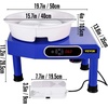 image:imageVEVOR Pottery Wheel for Adults 11 Aluminum Turntable 450W Electric Table Top Pottery Wheel with Foot Pedal 30300 RPM Adjustable Speed Detachable Basin for Beginners DIY Clay Art Craft GreenBlue