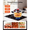 image:imageVEVOR Pressure Cooker 10Qt Pressure Cooker Stainless Steel Pressures Canner with Steaming Rack Tempered Glass Lid Three Pressures Settings for Meat Beans Rice Soup Sauces Cook up to 100 kPa10 Quarts
