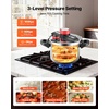 image:imageVEVOR Pressure Cooker 10Qt Pressure Cooker Stainless Steel Pressures Canner with Steaming Rack Tempered Glass Lid Three Pressures Settings for Meat Beans Rice Soup Sauces Cook up to 100 kPa63 Quarts