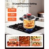 image:imageVEVOR Pressure Cooker 10Qt Pressure Cooker Stainless Steel Pressures Canner with Steaming Rack Tempered Glass Lid Three Pressures Settings for Meat Beans Rice Soup Sauces Cook up to 100 kPa8 Quarts