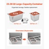 image:imageVEVOR Refrigerated Condiment Prep Station 130 W Countertop Refrigerated Condiment Station with Two 13 Pans amp Four 16 Pans 304 Stainless Body and PC Lid Sandwich Prep Table with Stainless Guard