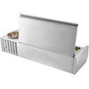 image:imageVEVOR Refrigerated Condiment Prep Station 130 W Countertop Refrigerated Condiment Station with Two 13 Pans amp Four 16 Pans 304 Stainless Body and PC Lid Sandwich Prep Table with Stainless Guard