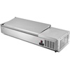image:imageVEVOR Refrigerated Condiment Prep Station 130 W Countertop Refrigerated Condiment Station with Two 13 Pans amp Four 16 Pans 304 Stainless Body and PC Lid Sandwich Prep Table with Stainless Guard
