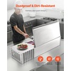 image:imageVEVOR Refrigerated Condiment Prep Station 130 W Countertop Refrigerated Condiment Station with Two 13 Pans amp Four 16 Pans 304 Stainless Body and PC Lid Sandwich Prep Table with Stainless Guard