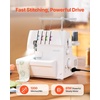 image:imageVEVOR Serger Overlock Sewing Machine 1250 SPM 2 3 4 Thread 07 2 Feed WhiteCream