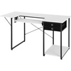 image:imageVEVOR Sewing Table Multipurpose Sewing Machine Table with Foldable Side Shelf Adjustable Shelf Steel Legs Computer Desk for Home Fashion Studio Art Studio Educational Institution White5492 x 2362 x 2992 inches 1395 x 600 x 760 mm