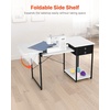 image:imageVEVOR Sewing Table Multipurpose Sewing Machine Table with Foldable Side Shelf Adjustable Shelf Steel Legs Computer Desk for Home Fashion Studio Art Studio Educational Institution White5492 x 2362 x 2992 inches 1395 x 600 x 760 mm