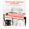 image:imageVEVOR Sewing Table Multipurpose Sewing Machine Table with Foldable Side Shelf Adjustable Shelf Steel Legs Computer Desk for Home Fashion Studio Art Studio Educational Institution White4114 x 2362 x 2992 inches 1045 x 600 x 760 mm