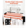 image:imageVEVOR Sewing Table Multipurpose Sewing Machine Table with Foldable Side Shelf Adjustable Shelf Steel Legs Computer Desk for Home Fashion Studio Art Studio Educational Institution White5492 x 2362 x 2992 inches 1395 x 600 x 760 mm