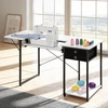 image:imageVEVOR Sewing Table Multipurpose Sewing Machine Table with Foldable Side Shelf Adjustable Shelf Steel Legs Computer Desk for Home Fashion Studio Art Studio Educational Institution White5492 x 2362 x 2992 inches 1395 x 600 x 760 mm