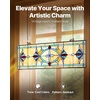 image:imageVEVOR Stained Glass Window Panel 20 x 21 in Tiffany Style Hanging Transom Window Panel with Chain Large Vertical Rectangle Stain Glass Vintage Traditional Art Handcrafts for Kitchen Home Decor32 x 10 in