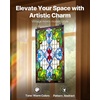 image:imageVEVOR Stained Glass Window Panel 20 x 21 in Tiffany Style Hanging Transom Window Panel with Chain Large Vertical Rectangle Stain Glass Vintage Traditional Art Handcrafts for Kitchen Home Decor17 x 29 in