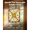 image:imageVEVOR Stained Glass Window Panel 20 x 21 in Tiffany Style Hanging Transom Window Panel with Chain Large Vertical Rectangle Stain Glass Vintage Traditional Art Handcrafts for Kitchen Home Decor20 x 21 in