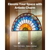 image:imageVEVOR Stained Glass Window Panel 20 x 21 in Tiffany Style Hanging Transom Window Panel with Chain Large Vertical Rectangle Stain Glass Vintage Traditional Art Handcrafts for Kitchen Home Decor36 x 18 in