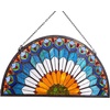 image:imageVEVOR Stained Glass Window Panel 20 x 21 in Tiffany Style Hanging Transom Window Panel with Chain Large Vertical Rectangle Stain Glass Vintage Traditional Art Handcrafts for Kitchen Home Decor36 x 18 in