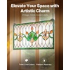 image:imageVEVOR Stained Glass Window Panel 20 x 21 in Tiffany Style Hanging Transom Window Panel with Chain Large Vertical Rectangle Stain Glass Vintage Traditional Art Handcrafts for Kitchen Home Decor32 x 17 in