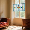 image:imageVEVOR Stained Glass Window Panel 20 x 21 in Tiffany Style Hanging Transom Window Panel with Chain Large Vertical Rectangle Stain Glass Vintage Traditional Art Handcrafts for Kitchen Home Decor26 x 16 in