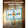 image:imageVEVOR Stained Glass Window Panel 20 x 21 in Tiffany Style Hanging Transom Window Panel with Chain Large Vertical Rectangle Stain Glass Vintage Traditional Art Handcrafts for Kitchen Home Decor26 x 16 in