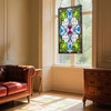 image:imageVEVOR Stained Glass Window Panel 20 x 21 in Tiffany Style Hanging Transom Window Panel with Chain Large Vertical Rectangle Stain Glass Vintage Traditional Art Handcrafts for Kitchen Home Decor17 x 29 in