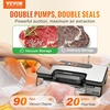 image:imageVEVOR Vacuum Sealer Machine 95Kpa 350W Powerful Dual Pump and Dual Sealing Dry and Moist Food Storage Automatic and Manual Air Sealing System with Builtin Cutter with Seal Bag and External HoseKPA 90