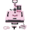 image:imageVEVOR 8 in 1 Heat Press Machine Combo with 30 OZ Tumbler Press amp Hat Press 12x15 inch Heat Press for TShirts Hats Caps Tumblers Glass Cans Mugs and Plates Pink5in1Pink