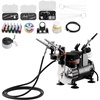 image:imageVEVOR Airbrush Kit Professional Airbrush Set with 15 HP Compressor amp 3 Airbrushes Airbrushing System Kit with MultiPurpose DualAction Gravity Feed Airbrushes Art Nail Cookie Tatto24 Paint Colors Set