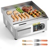 image:imageVEVOR Commercial Electric Griddle 15 Countertop Flat Top Griddle Stainless Steel Teppanyaki Grill wIron Cooking Plate 122572 Adjustable Temp Control 2 Shovels amp Brushes