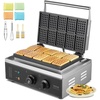 image:imageVEVOR Commercial Waffle Maker 1300W Round Waffle Iron NonStick Rotatable Waffle Baker Machine With 122572 Temp Range and Time Control TeflonCoated Baking Pan Stainless Steel Body 110V10Pcs