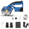 image:imageVEVOR Fabric Cutter 5Speed Cordless Electric Rotary Fabric Cutting Machine 11 Cutting Thickness Octagonal Knife with Replacement Blade and Battery Charger for MultiLayer Cloth Fabric LeatherBlue
