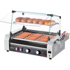 image:imageVEVOR Hot Dog Roller 12 Hot Dog 5 Rollers Stainless Steel Sausage Grill Cooker 750W Commercial Hot Dog Machine with Dual Temp Control Cover Side Storage Box Removable Shelf amp Oil Drip Tray7 RollersCover