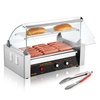 image:imageVEVOR Hot Dog Roller 7 Rollers 18 Hot Dogs Capacity 1050W Stainless Sausage Grill Cooker Machine with Dual Temp Control Glass Hood Acrylic Cover Bun Warmer Shelf Removable Oil Drip Tray ETL Certified7 RollersCover
