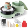 image:imageVEVOR Pottery Wheel for Adults 14 and 11 Turntables 450W Electric Table Top Pottery Wheel with Foot Pedal 30300 RPM Adjustable Speed Aluminum Body for Beginners DIY Clay Art Craft GreenGreen  11inch