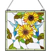 image:imageVEVOR Stained Glass Window Panel 20 x 21 in Tiffany Style Hanging Transom Window Panel with Chain Large Vertical Rectangle Stain Glass Vintage Traditional Art Handcrafts for Kitchen Home Decor20 x 20 in