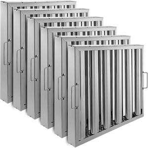 image:imageVBENLEM Pack of 6 Hood Filters 1949L x 1555W 430 Stainless Steel 5 Grooves Commercial Hood Filters Range Hood Filter for Grease Rated Commercial Kitchen Exhaust Hoods195W x 155H Inch