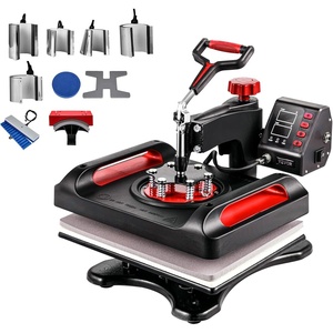 image:imageVEVOR 11 in 1 Heat Press 12 x 15 Inch Multifunctional Clamshell Printer Digital DualTube Heat Press Transfer Machine Swing Away Sublimation Machine for TShirt Hat Cap Mug Plate Pen Shoes Black11in1Red