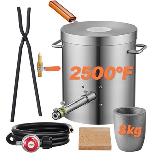 image:imageVEVOR 12KG Propane Melting Furnace Kit Large Capacity Foundry Home Blacksmithing Forge with Crucible amp Tongs Kiln Stainless Steel Smelter for Metal Scrap Recycle Gold Copper Silver Casting8KG
